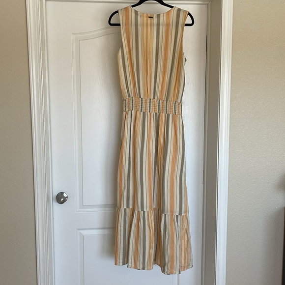 Prana California Dreaming Maxi Dress M Organic Cotton In Golden Hour Stripe - Picture 9 of 15